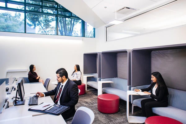 UCR students at career center