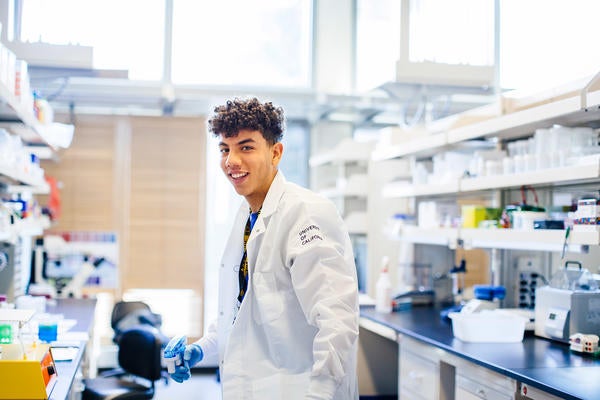 UCR student working in science lab