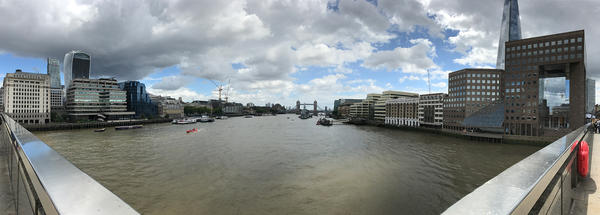 Photo of the River Thames in London with Tower Bridge in the distance