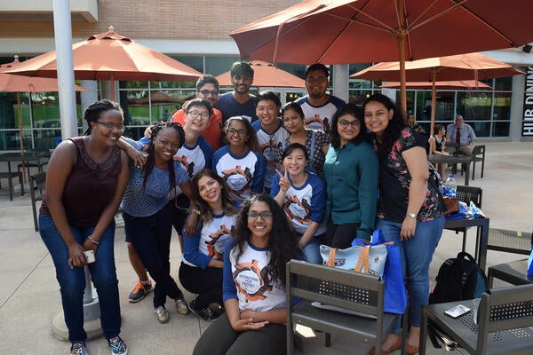 Group of UCR students at international student orientation