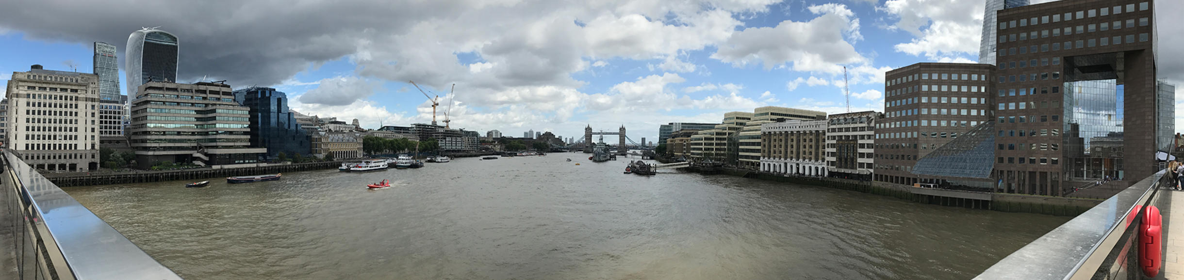 Photo of the River Thames in London with Tower Bridge in the distance
